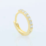 14k Gold-Plated Sterling Silver Frontal Gem Huggie (8mm)
