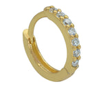 14k Gold-Plated Sterling Silver Frontal Gem Huggie (8mm)