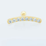 14k Gold-Plated Sterling Silver Multi-Gem Crescent Microbar