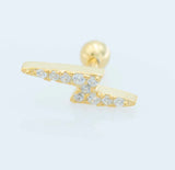 14k Gold-Plated Sterling Silver Multi-Gem Lightning Bolt Microbar