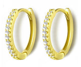 14k Gold-Plated Sterling Silver Frontal Gem Huggie (10mm)