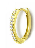 14k Gold-Plated Sterling Silver Frontal Gem Huggie (10mm)