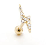 14k Gold-Plated Sterling Silver Multi-Gem Lightning Bolt Microbar