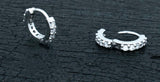 Sterling Silver Double-Sided Gem Huggie (6mm)