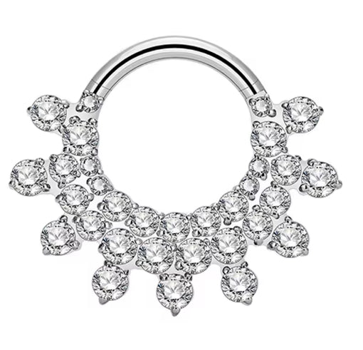 Titanium Starburst Daith ring