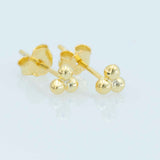 14k Gold-Plated Sterling Silver Trinity Dot Earrings
