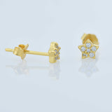14k Gold-Plated Sterling Silver Gem Star Earrings