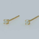 Gold Plated Sterling Silver tiny Opal studs 2mm