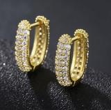 Sterling Silver pave oval diamente plated in 14 ct Gold