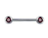 Titanium Nipple bar with forward facing gems