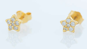 14k Gold-Plated Sterling Silver Gem Star Earrings